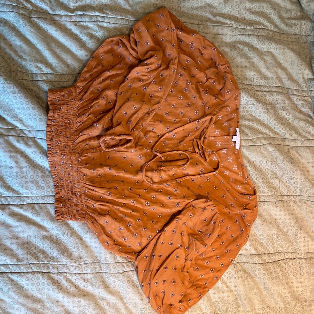 Yellow billowy blouse